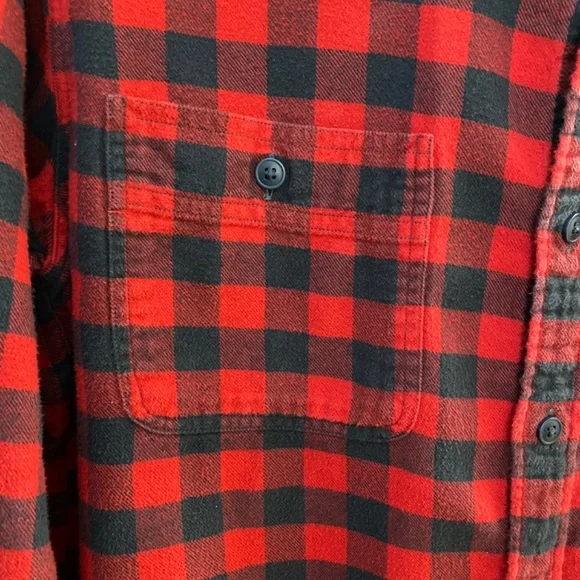 J.Crew Flannel Slim-fit Red and Black Shirt - Size L - Picture 4 of 6